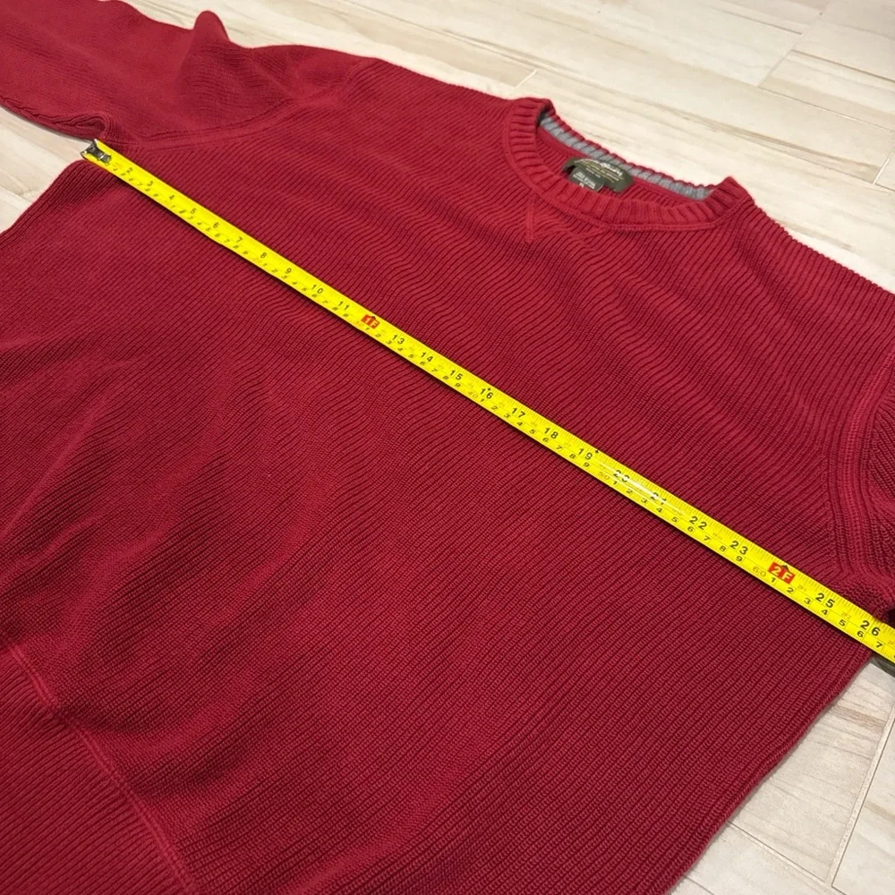 Eddie Bauer Men’s Red 100% Cotton Knit Sweater Size XL